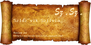 Szlávik Szilvia névjegykártya