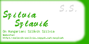 szilvia szlavik business card
